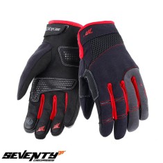 Manusi barbati pentru scuter - motocicleta Urban vara Seventy model SD-C48 negru/rosu &ndash; degete tactile XXL (11 cm)