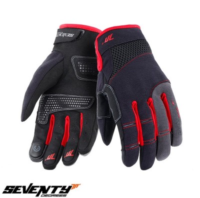Manusi barbati pentru scuter - motocicleta Urban vara Seventy model SD-C48 negru/rosu &amp;ndash; degete tactile M (8 cm) foto