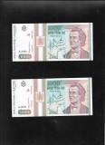 2 x 1000 1.000 lei 1993 aunc consecutive
