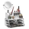 Organizator cosmetice din acril cu 4 sertare si oglinda, Oem