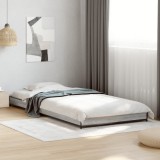 VidaXL Cadru de pat, gri sonoma, 100x200 cm, lemn prelucrat și metal