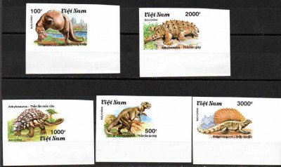 VIETNAM 1990, Fauna preistorica, Dinozauri, serie neuzata, MNH, nedant foto