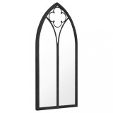 Cumpara ieftin Oglinda de gradina, negru, 100x45 cm, fier, uz exterior