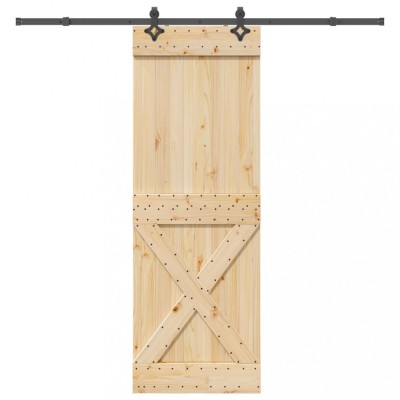 vidaXL Ușă glisantă cu set de feronerie 80x210 cm, lemn masiv de pin 3332779 foto