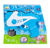 Pistol de facut baloane cu lumini si sunete, Bubble Gun, 160 ml, Albastru