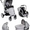 Carucior reversibil 3 in 1 P4 Trio-argintiu FitLine Training