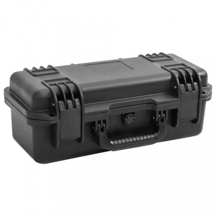 vidaXL Carcasă de transport portabilă, negru, 46,5x21,5x17,5 cm, PP