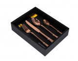 Set 24 tacamuri cu model, stainless stell, pentru 6 persoane, RAWI-24CF