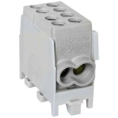 Clema de distributie - derivatie gri pe sina DIN 1 pol 2 intrari (16+25mm2) si 2 iesiri (16+25mm2)