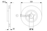 Disc frana VOLVO V50 (MW) (2004 - 2016) BOSCH 0 986 479 C75