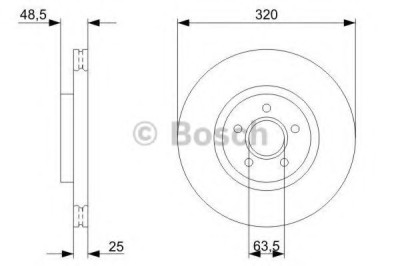 Disc frana VOLVO S40 II (MS) (2004 - 2016) BOSCH 0 986 479 C75 foto