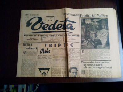 VEDETA - Saptamanal de Teatru, Cinem, Muzica, Sport, Umor - 21 Martie 1941, 8p. foto