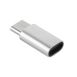 Adaptor MicroUSB 2.0 Mama la USB Tip C Tata, Argintiu - Adaptor Date si Alimentare (10 Bucati)