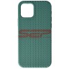 Husa Silicon Woven Texture iPhone 12 Midnight Green