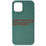 Husa Silicon Woven Texture iPhone 12 Midnight Green