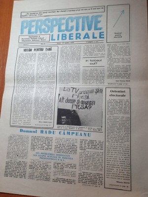 ziarul perspective liberale 10 aprilie 1990-interviu radu campeanu foto