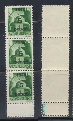 1945 Ardealul de Nord emisiunea Oradea I streif 5P/1P tip I &amp;amp; II &amp;amp; III MNH foto
