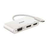 Cumpara ieftin DOCKING Station D-Link universal conectare PC USB Type C | Thunderbolt 3 nu porturi video VGA x 1 | Display Port x 1 | HDMI x 1 alb &amp;quot;DUB-V310&amp;quo