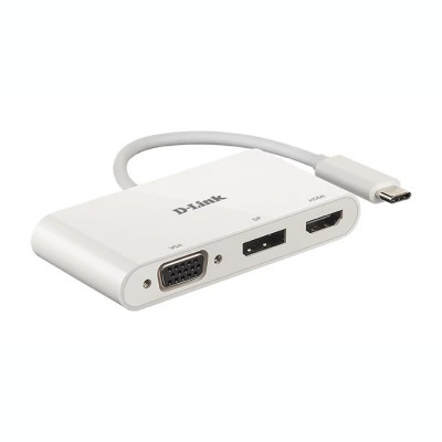 DOCKING Station D-Link universal conectare PC USB Type C | Thunderbolt 3 nu porturi video VGA x 1 | Display Port x 1 | HDMI x 1 alb &amp;amp;quot;DUB-V310&amp;amp;quo foto