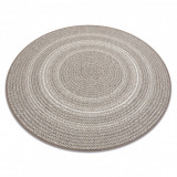 Covor rotund sisal Flat 48837686 Boho, tresă bej, cerc 120 cm