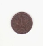 Olanda 1 cent 1922 -Wilhelmina, Europa, Bronz