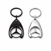 Set de doua brelocuri de chei DEPOX, Mercedes, 7.5 cm, metal, argintiu/negru