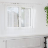 vidaXL Perdele cu perdele 2 pcs Alb 140 x 140 cm Poliester