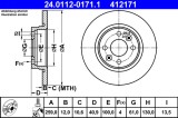 Disc Frana ATE 24.0112-0171.1 Dacia Logan Sandero Renault Twingo Smart Forfour Fortwo
