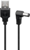 Cablu USB - DC 5.5 x 2.5 mm 90 grade 0.5m negru Goobay 55154