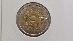 Franta -2 Euro 2012-10 ani de moneda Euro foto