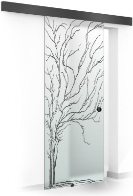Usa culisanta Boss &amp;reg; Black, model Tree negru, 80x215 cm, sticla 8 mm mata securizata, glisanta in ambele directii foto