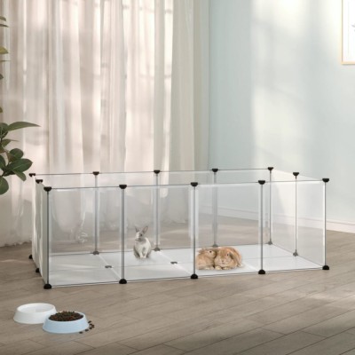 Cușcă pentru animale mici transparent 144x74x46,5 cm PP și oțel foto