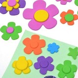 Stickere autoadezive flori colorate,hartie gumata,30 bucati set