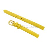 Cumpara ieftin Curea ceas piele 8mm galbena pentru dama, catarama aurie, latime telescop 8mm, clasica