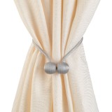 Brosa Decorativă Perdea, Model Magnet, Diametru Bile 3 cm, Cordon 40 cm, Culoare Gri