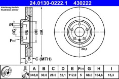 ATE 24.0130-0222.1 Disc frana