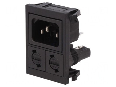 Conector Alimentare AC Soclu Tată 10A 250V IEC 60320 foto