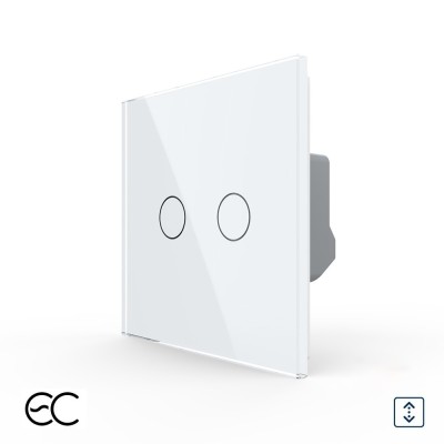Intrerupator Dublu Draperie cu Touch LIVOLO din Sticla - Protocol ZigBee EC SmartElectro IntelligentHouse foto