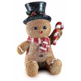 Figurina Craciun Turta Dulce Baietel polirasina multicolora cm 10 x 10 x 13,5 H