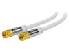 Cablu TV Coaxial 75&Omega; 5m Alb cu Conectori F, Goobay