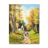 Tablou peisaj din natura pictat manual, Impreuna, 60x45cm ulei pe panza, Constantin Feraru