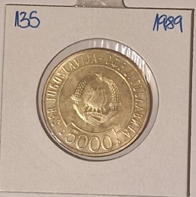 Yugoslavia, Iugoslavia, Jugoslavia, 5000 Dinara 1989, KM#135, Non-aligned Summit foto