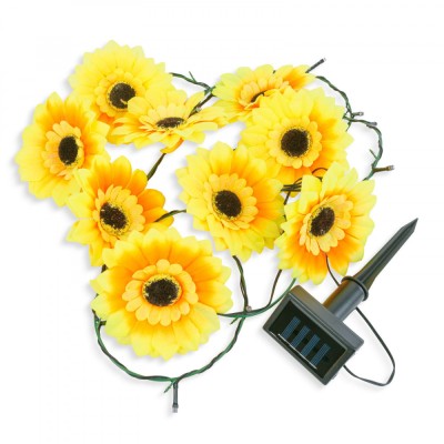 Sir de lumina solara - floare - 2 m - 20 LED-uri alb cald Best CarHome foto