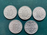 Monede 10 haleru ani 1962,1963,1966,1967,1968 Republica Socialista Cehoslovacia