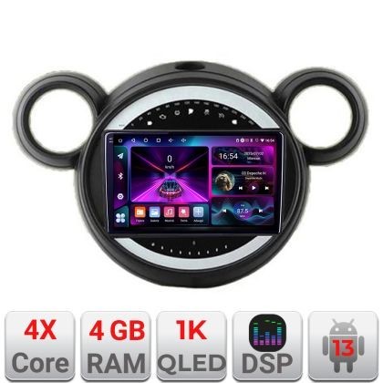 Navigatie Mini 2011-2015 cu sistem CIC 4+64 InCell Display 1K Android Waze USB Navigatie Internet Youtube Radio Kit-mini-02+EDT-E209-RK CarStore Techn