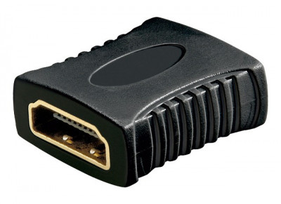 Adaptor HDMI mama-mama contacte aurite negru foto