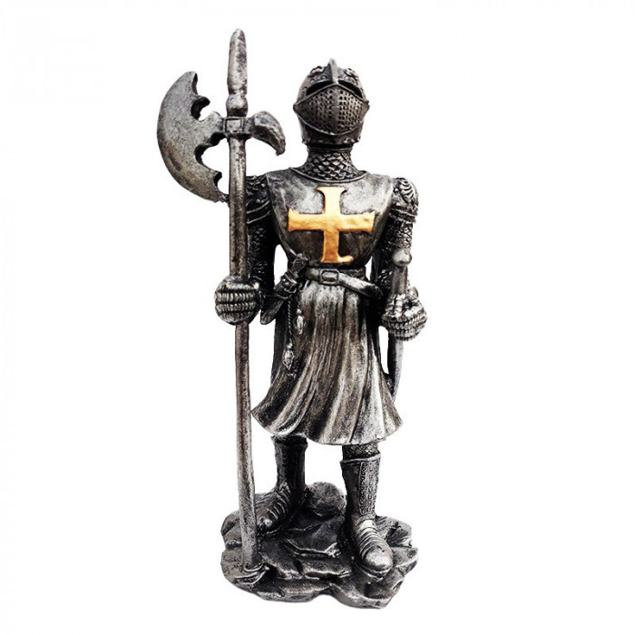 Statueta decorativa, Soldat in armura, Argintiu, 24 cm, 1951G
