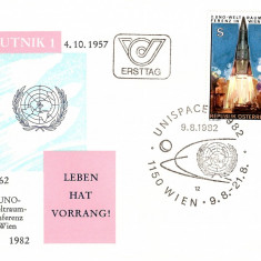 25 ANI LANSARE SAPUTNIK 1 AUSTRIA FDC 1982