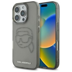 Husa pentru iPhone 16 Pro Max - Karl Lagerfeld IML Rhinestones (KLHCP16XHKHDCELK) - Karl Head
