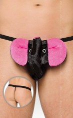 Lenjerie Fantezie Tanga Elefant, Negru Cu Roz, S/L